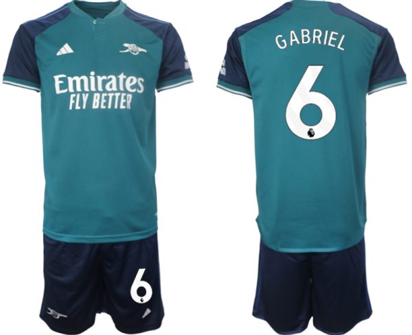 Moški Nogometni dresi Arsenal Tretji 2023-24 Kratek Rokav + Kratke hlače Gabriel Magalhaes 6