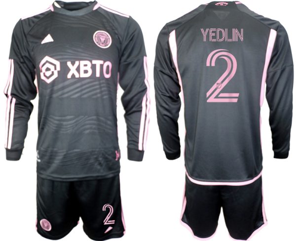 DeAndre Yedlin #2 Moški Nogometni dresi Inter Miami CF Gostujoči Dolgi Rokav + Kratke hlače 2023 2024